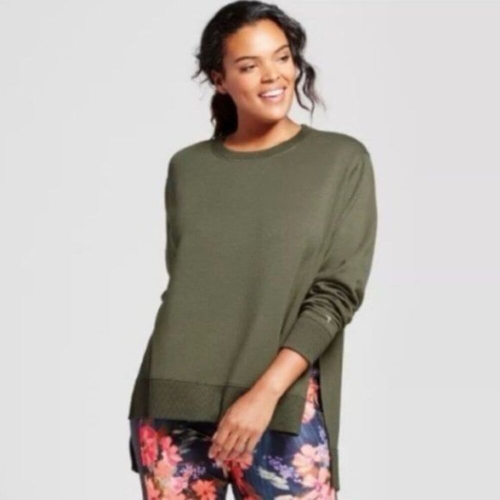 Joy Lab Crew Neck High Side Split Layering Loose … - image 1